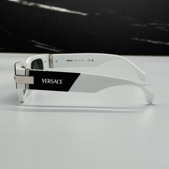 NEW VE4465 5459/87 VERSACE SUNGLASSES VE4465 545987 BLACK WHITE MOD 4465 EYEWEAR - Picture 6 of 11
